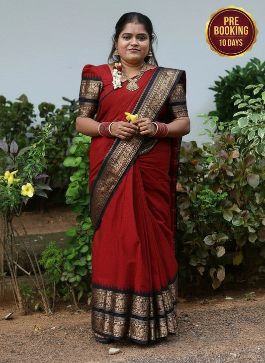 Kanchi Chettinad Cotton Saree PRE BOOKING/ 10 DAYS DISPATCH