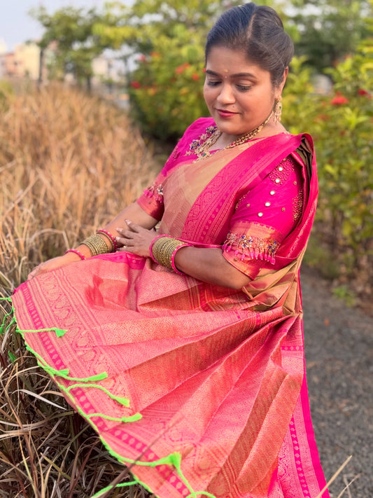 KANCHI SOFT SILK SAREE (pk)