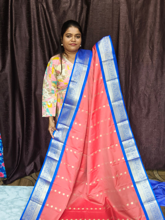Traditional Kanchi Soft Silk Sarees Kovari Border