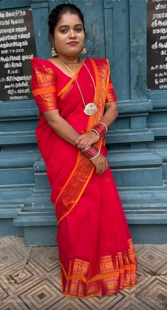 Kanchi Chettinadu Cotton Saree