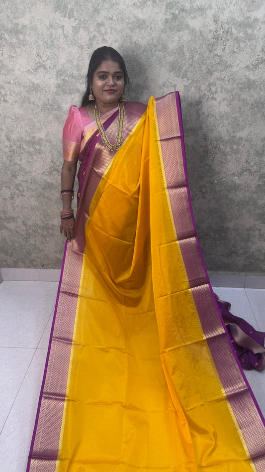 Warm Silk Saree with Contrast Blouse