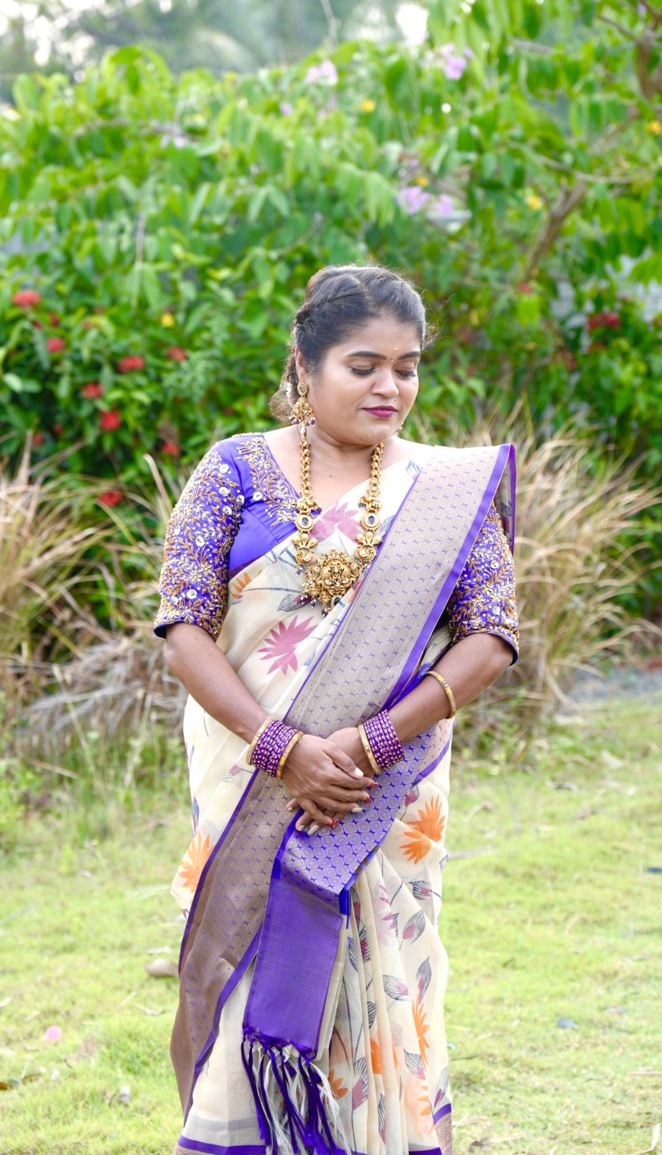 Banarasi silk saree ( Purple)