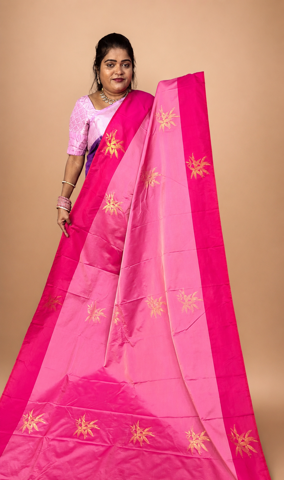 KANCHI SOFT SILK SAREE ( PINK)