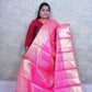 Regal Pink Kattan Silk Saree with Golden Weave & Brocade Blouse
