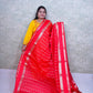 Radiant Red warm Silk Saree with Brocade Blouse