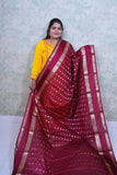 Regal Maroon warm Silk Saree with Brocade Blouse