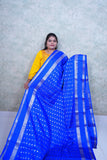 Radiant Royal Blue warm Silk Saree with Brocade Blouse