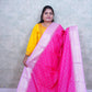 Radiant Dark Pink Warm Silk Saree & Brocade Blouse