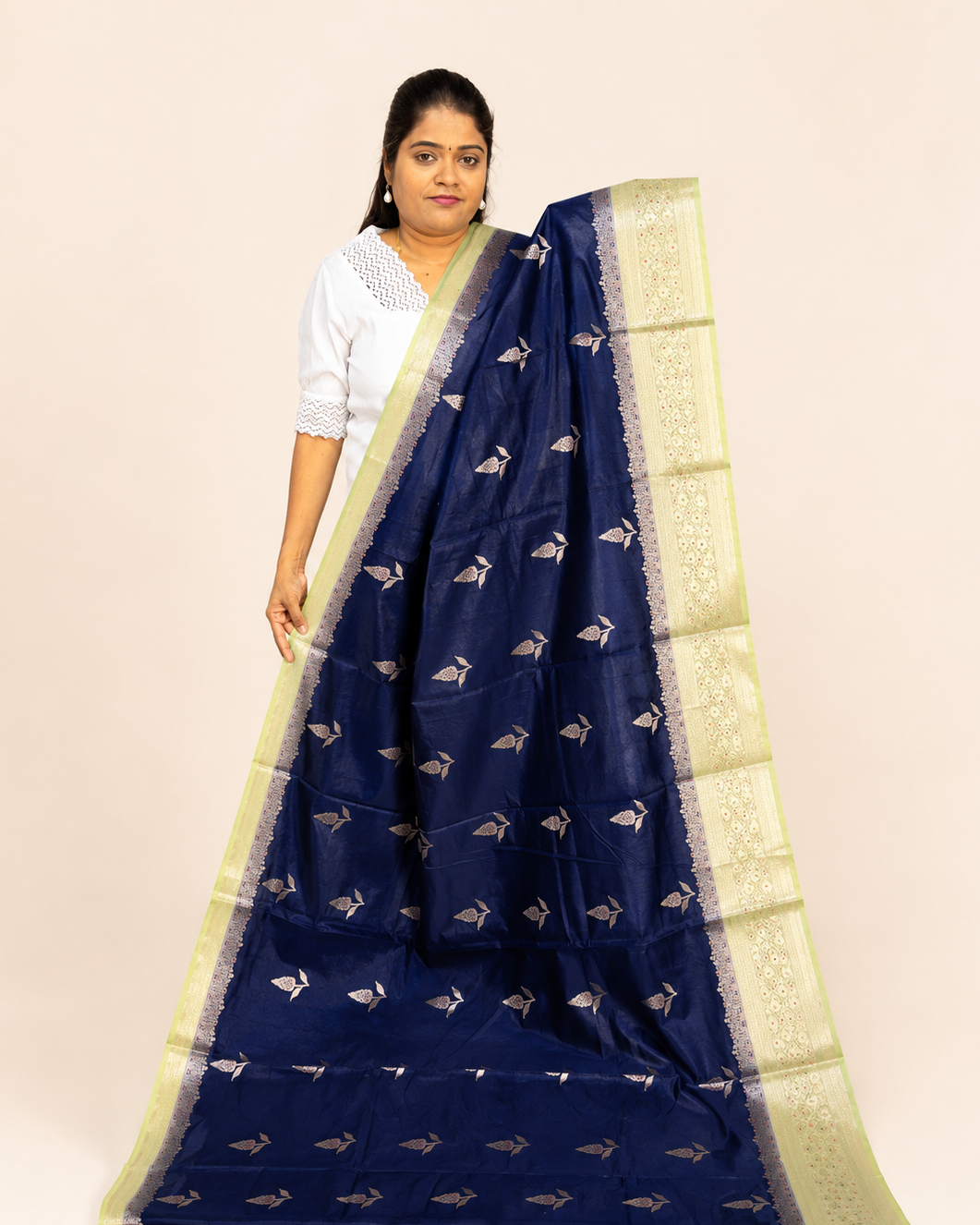 WARM SILK SAREE ( NAVY BLUE )