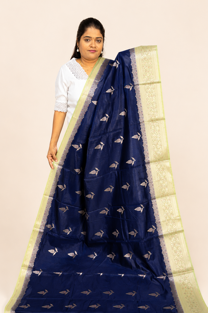 WARM SILK SAREE ( NAVY BLUE )