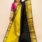 KATTAN SILK SAREE( YELLOW WITH BLACK)