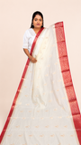 WARM SILK SAREE ( CR/RED)