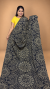 MODEL SILK AJRAKH PRINT SAREE WITH MIRROR WORK ( PRE BOOKING 10-15 DAYS )
