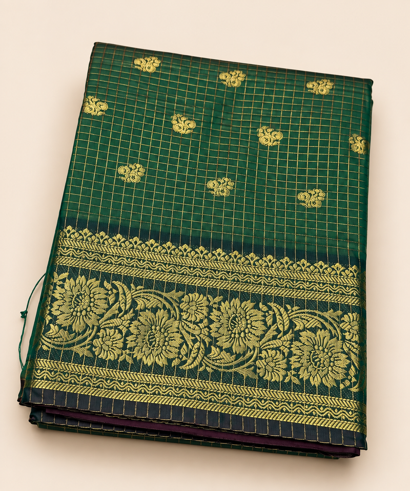 KANCHI SILK SAREE ( checked)