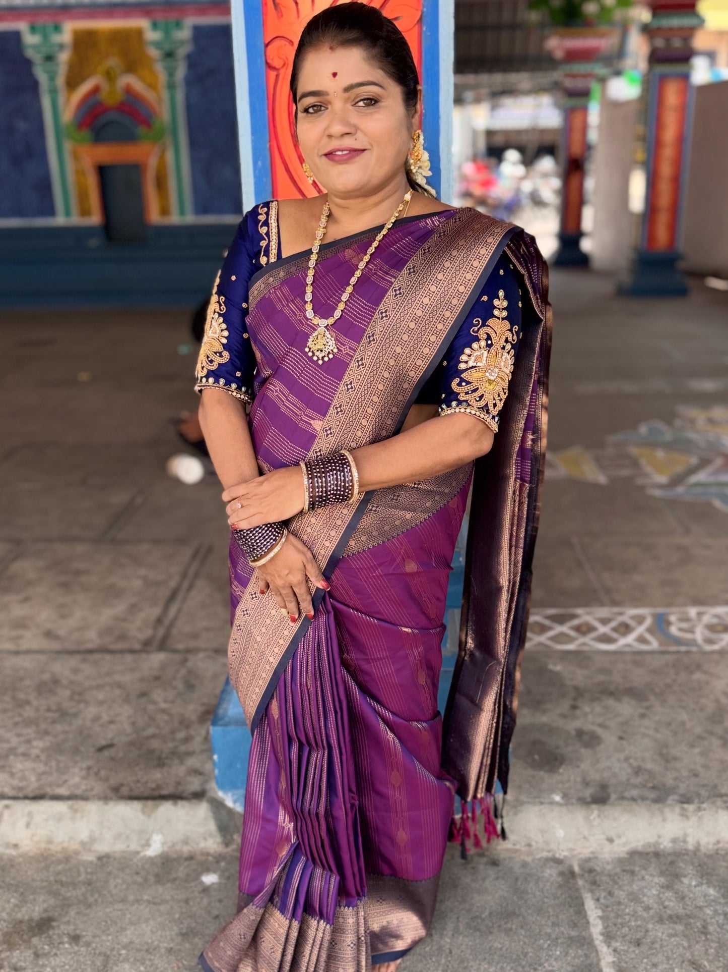 KANCHI SOFT SILK SAREE ( Dark pur)