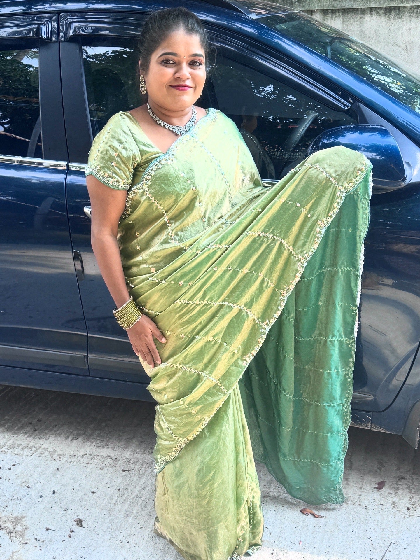 Space silk saree