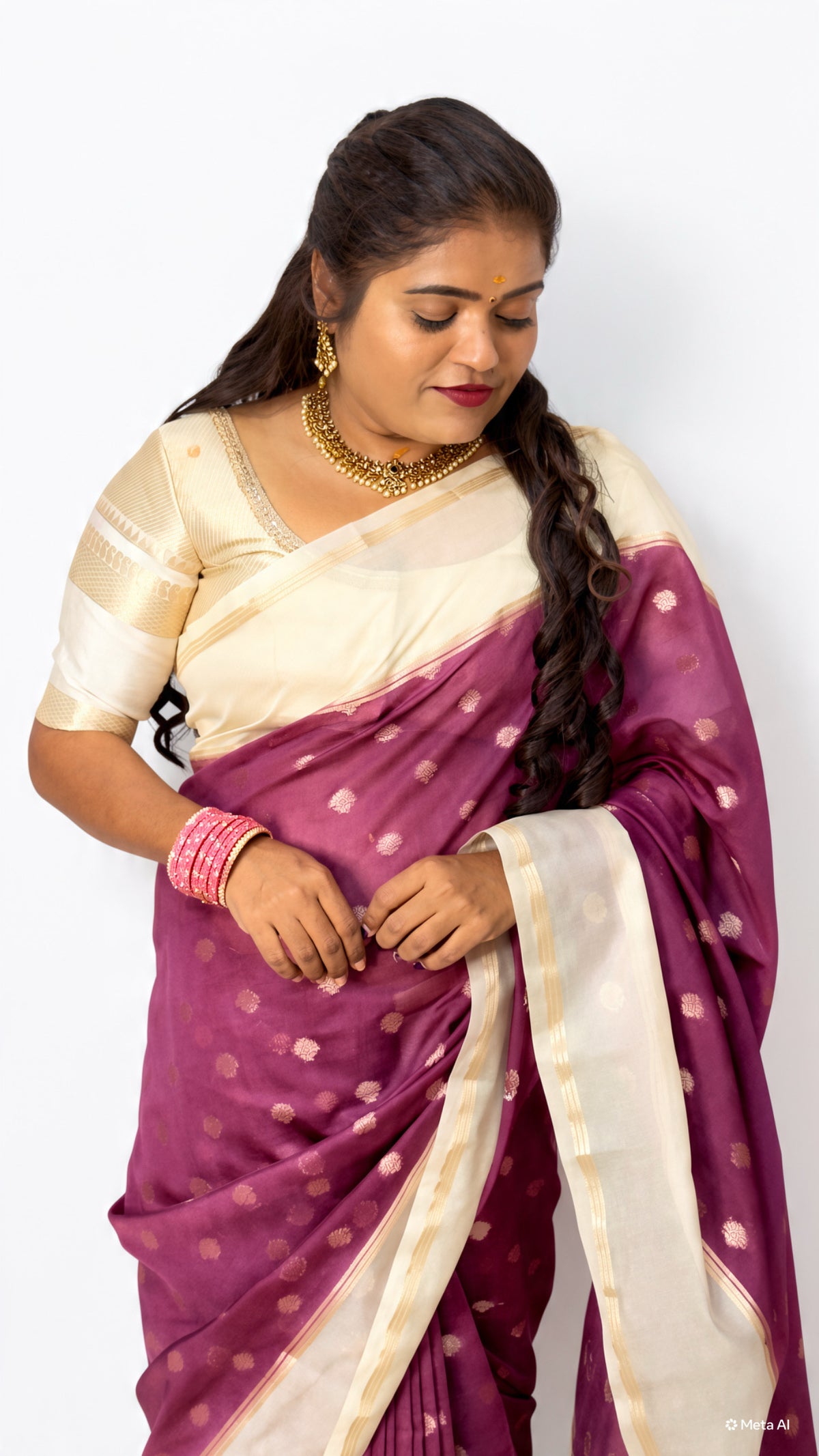 WARM SILK SAREE ( mauve pink )