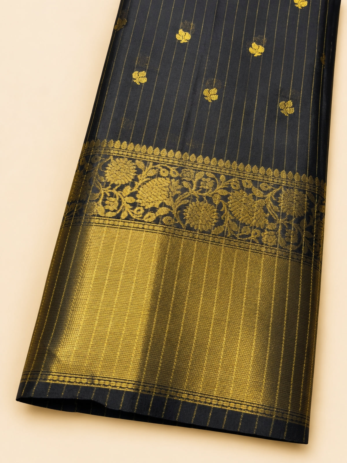 KATTAN SILK SAREE( YELLOW WITH BLACK)