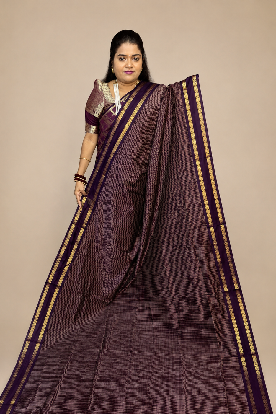 Kalyani Cotton saree ( CHECKED)