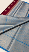 WARM SILK SAREE ( MARRON/ BLUE)