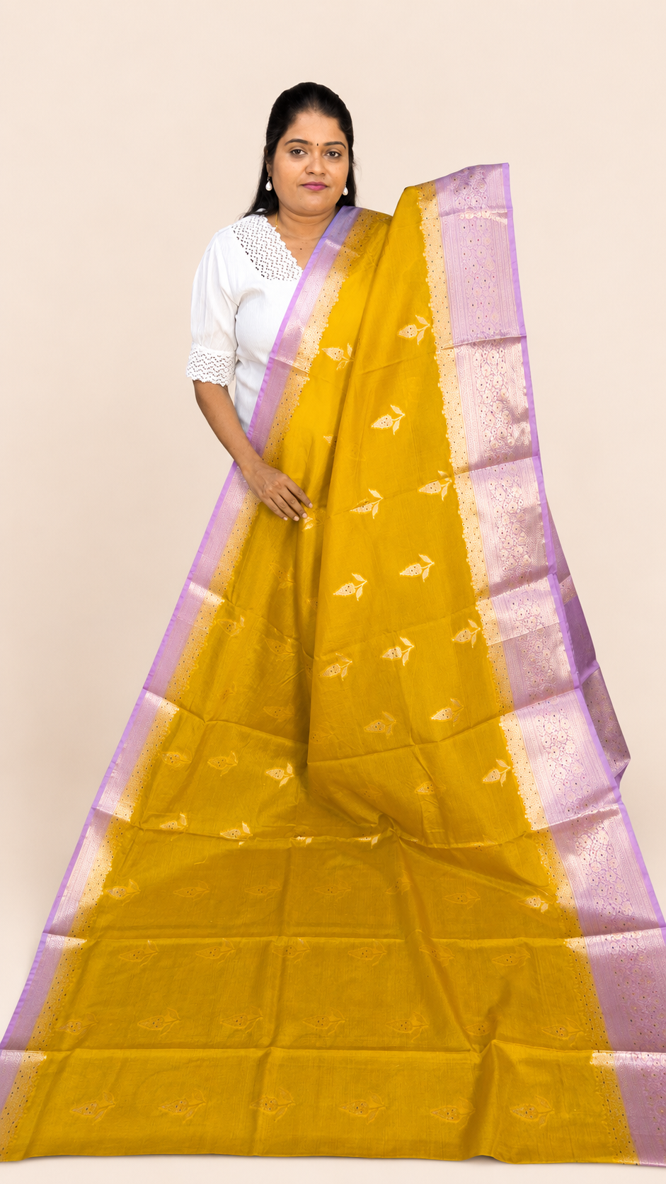 WARM SILK SAREE ( YELLOW/ BABY PINK)