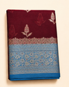 WARM SILK SAREE ( MARRON/ BLUE)