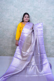 Enchanting Lavender Kattan Silk Saree & Brocade Blouse