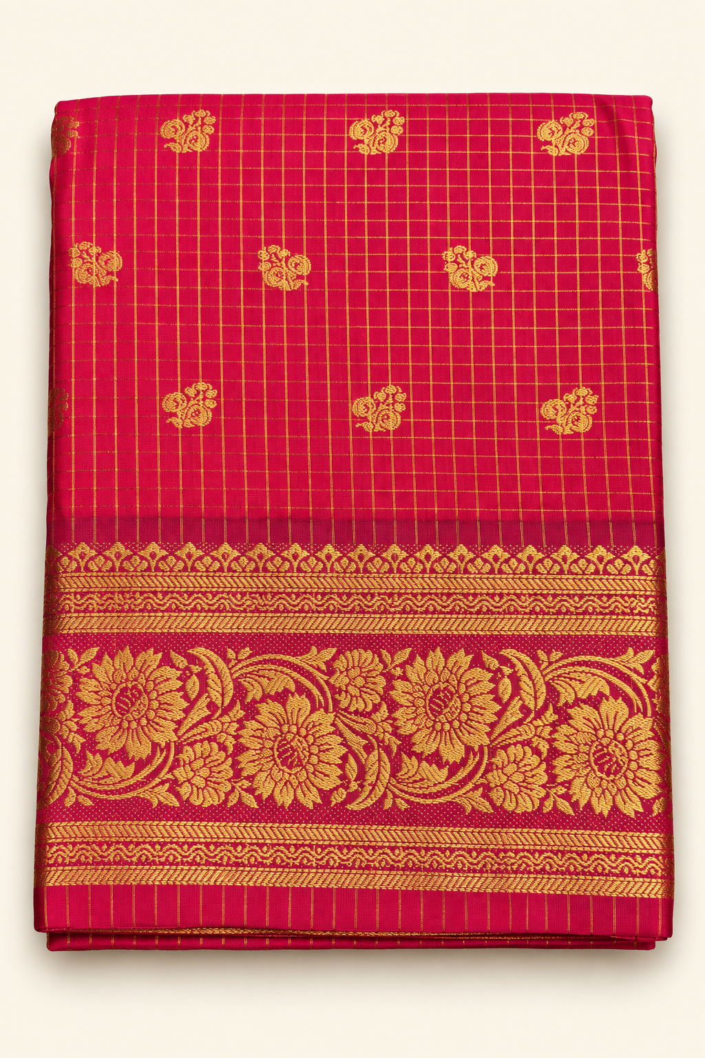 KANCHI SILK SAREE ( CHECKED )