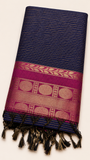 Kalyani Cotton saree ( NAVY  BLUE CHECKED)