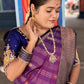 KANCHI SOFT SILK SAREE ( Dark pur)