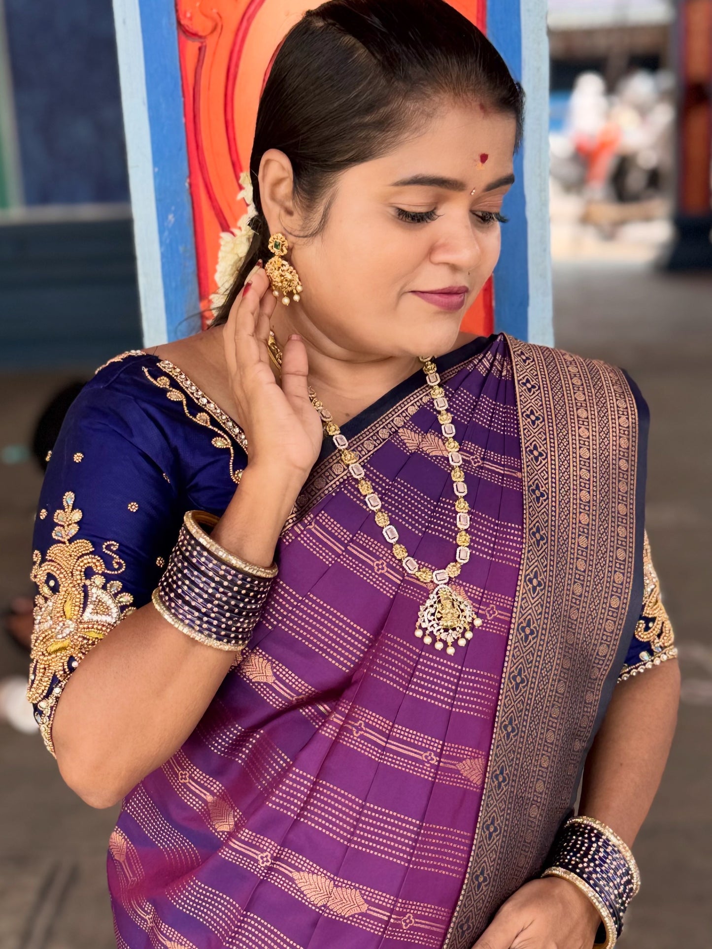 KANCHI SOFT SILK SAREE ( Dark pur)