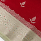 WARM SILK SAREE ( RED / PISTA GREEN )