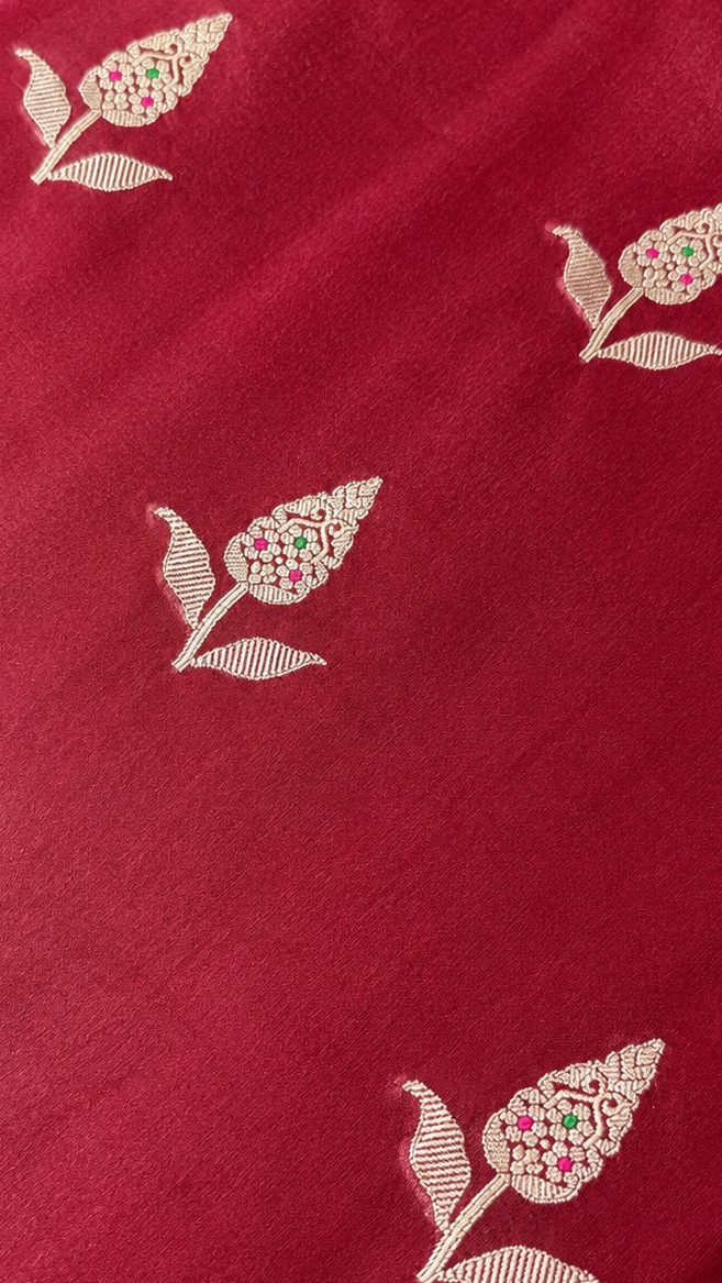 WARM SILK SAREE ( MAROON/ PINK)