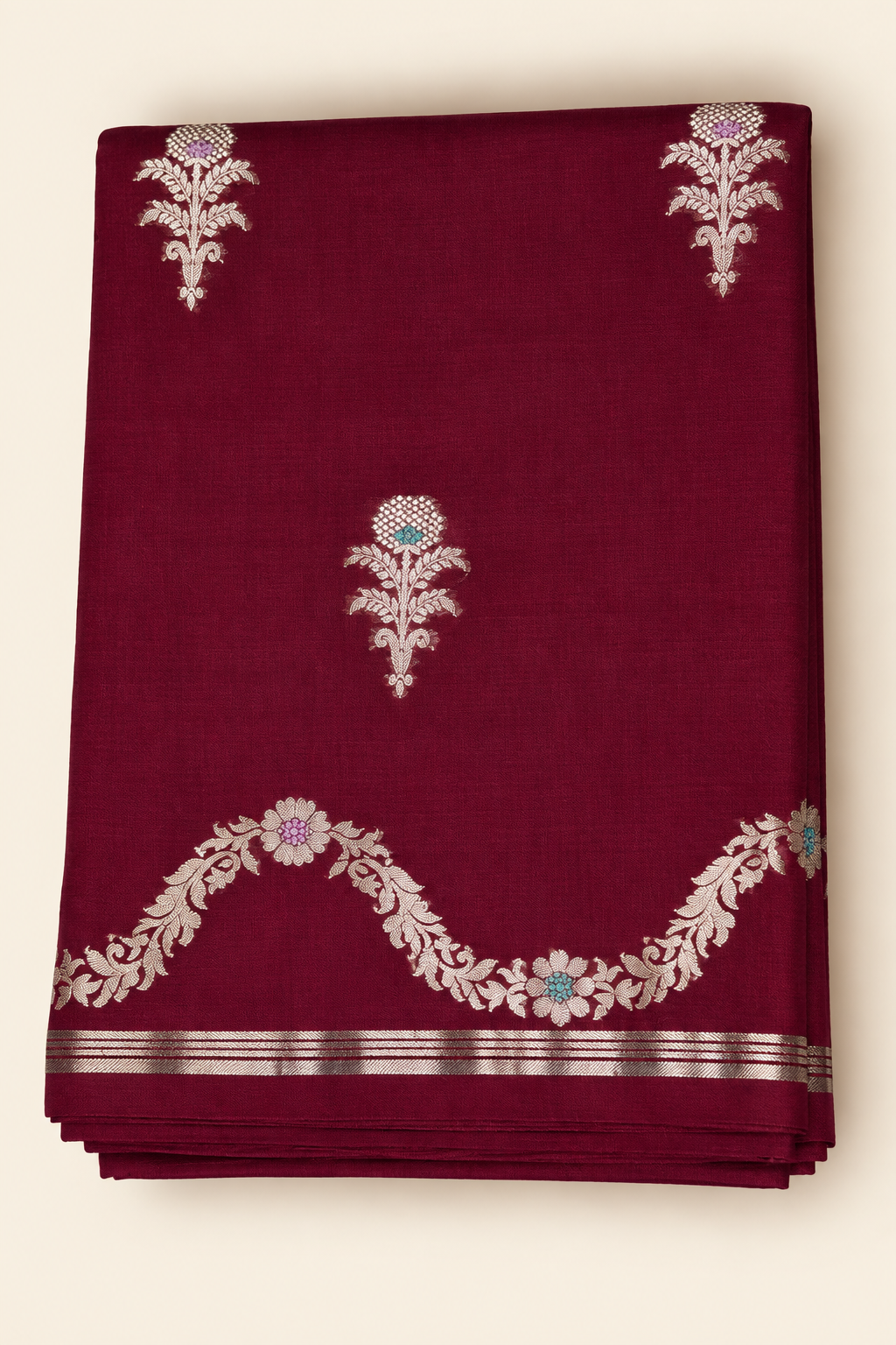 PURE MANGO SILK SAREE ( MARRON )