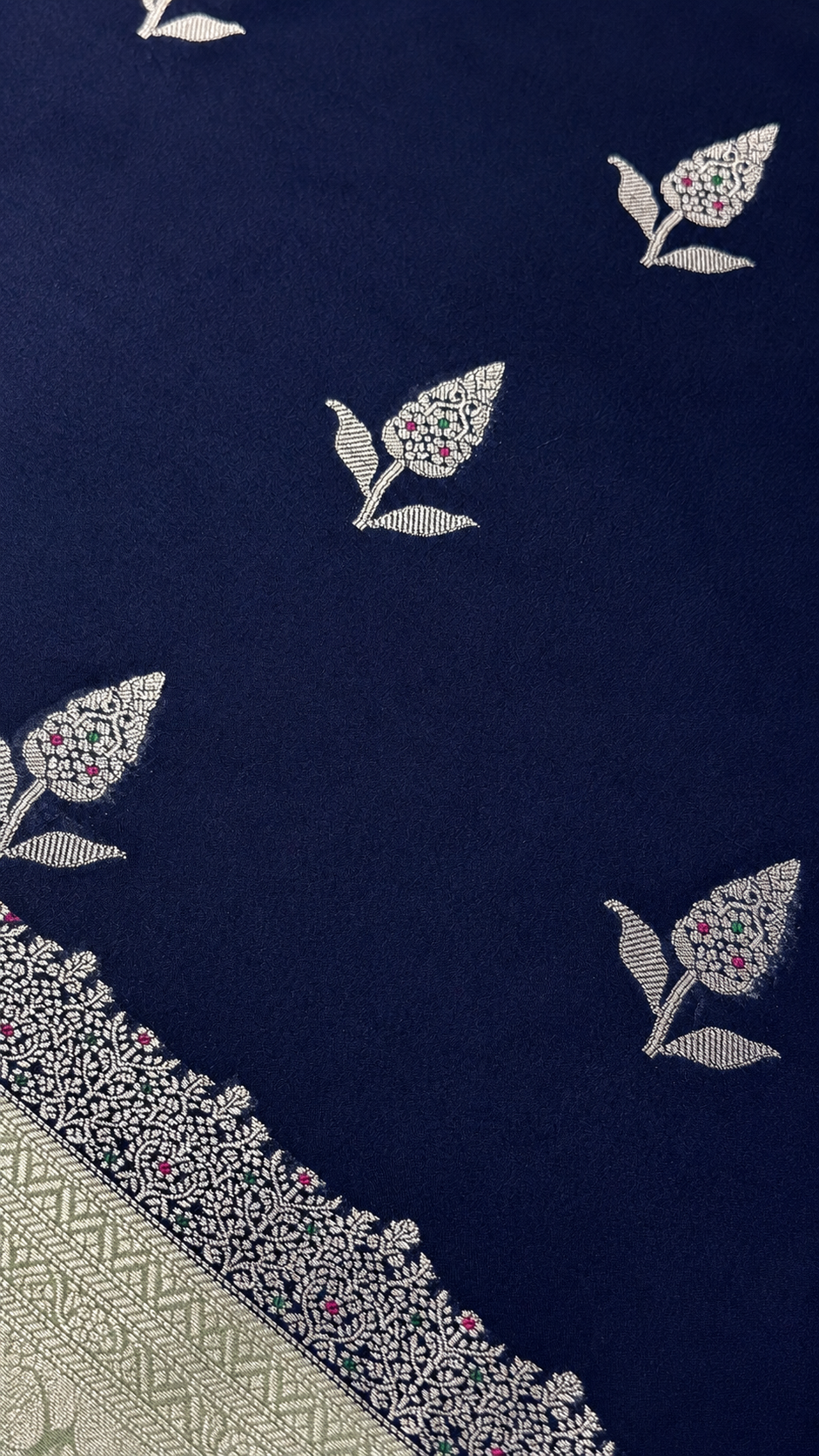 WARM SILK SAREE ( NAVY BLUE )
