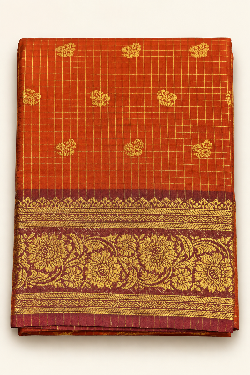 KANCHI SILK SAREE ( checked)