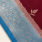 WARM SILK SAREE ( MARRON/ BLUE)