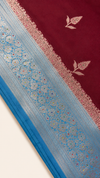 WARM SILK SAREE ( MARRON/ BLUE)