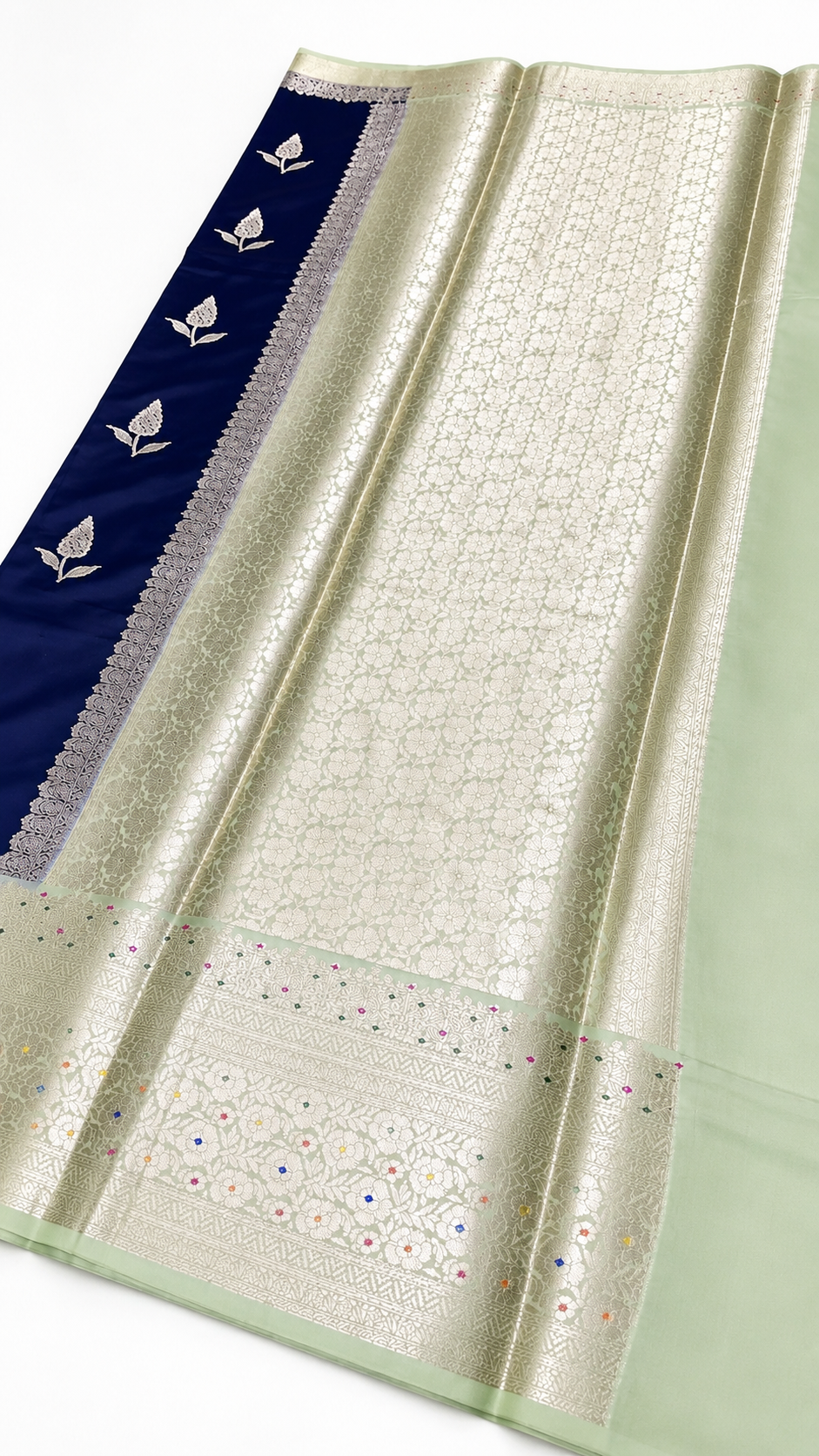 WARM SILK SAREE ( NAVY BLUE )
