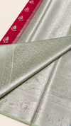 WARM SILK SAREE ( RED / PISTA GREEN )