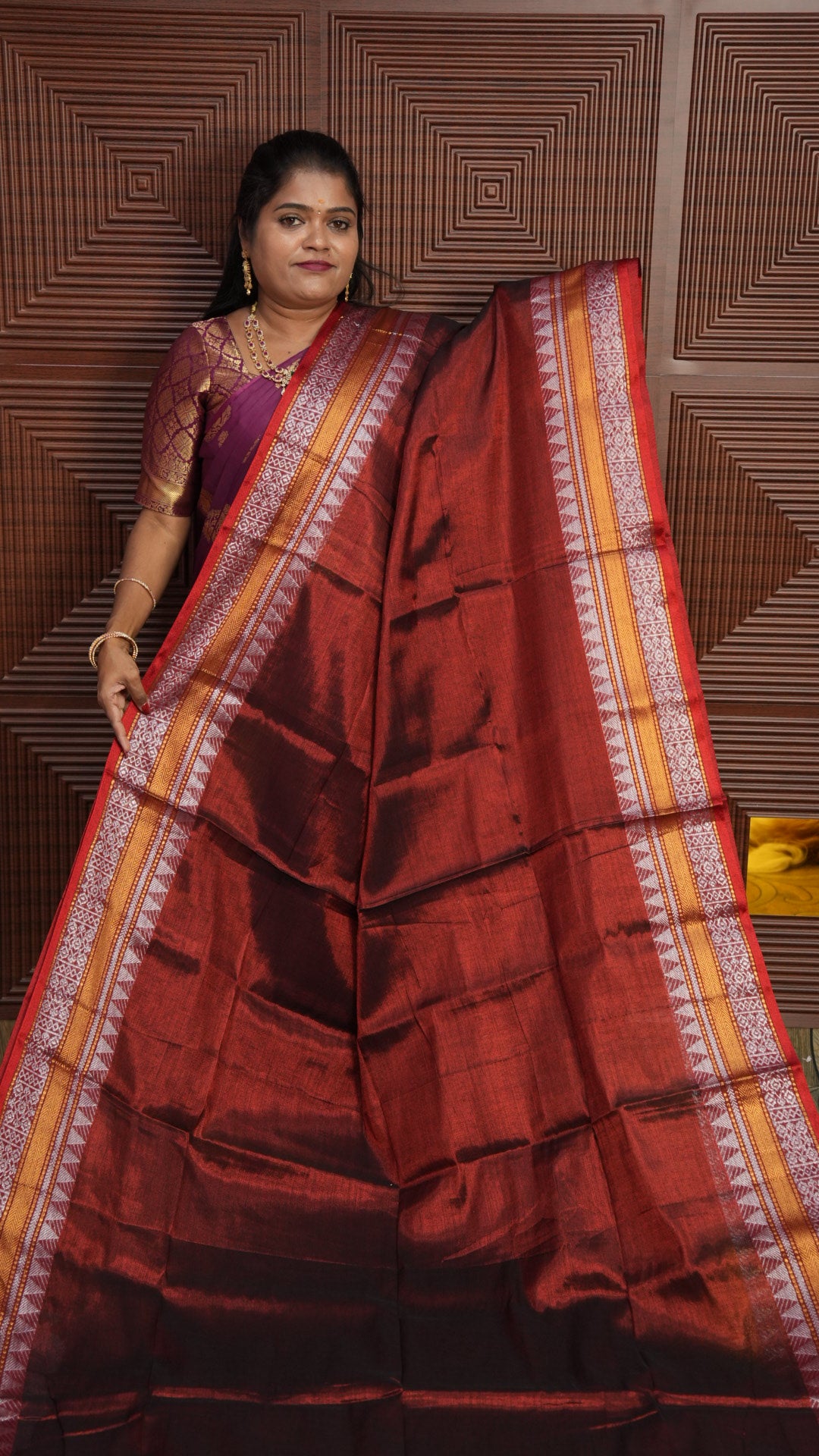 KHADI COTTON SAREE (copper)
