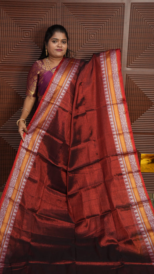 KHADI COTTON SAREE (copper)