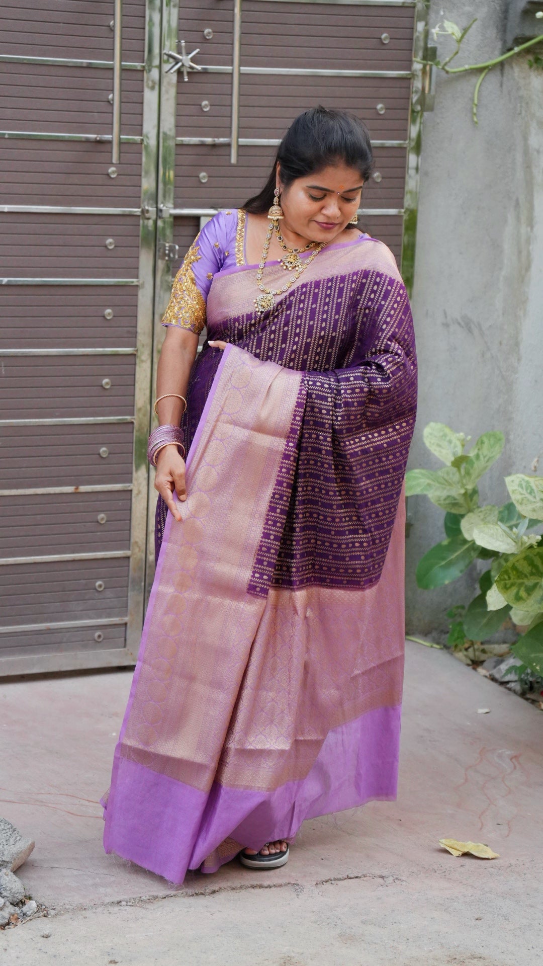 WARM SILK SAREE (DARK PURPLE / LAVENDER)