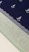 WARM SILK SAREE ( NAVY BLUE )