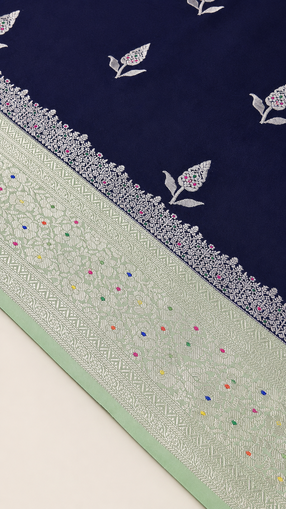 WARM SILK SAREE ( NAVY BLUE )