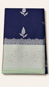 WARM SILK SAREE ( NAVY BLUE )