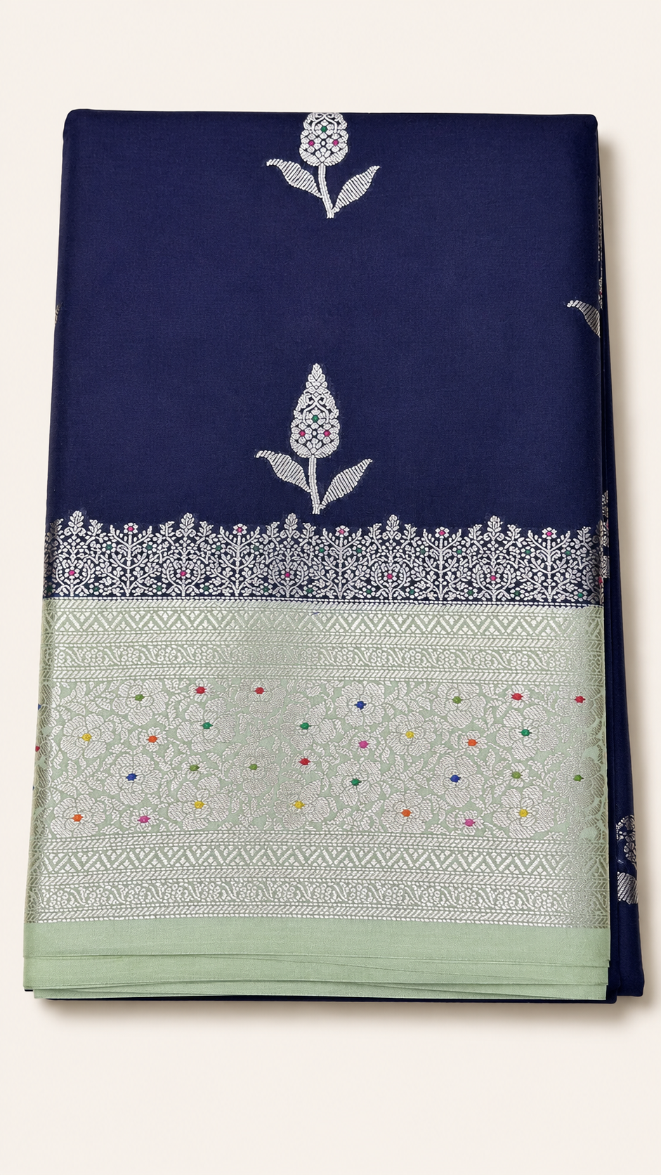 WARM SILK SAREE ( NAVY BLUE )