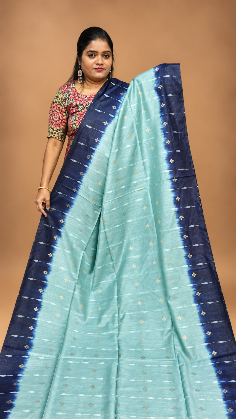 HANDWOVEN BHAGALPURI TUSSAR SILK SAREE