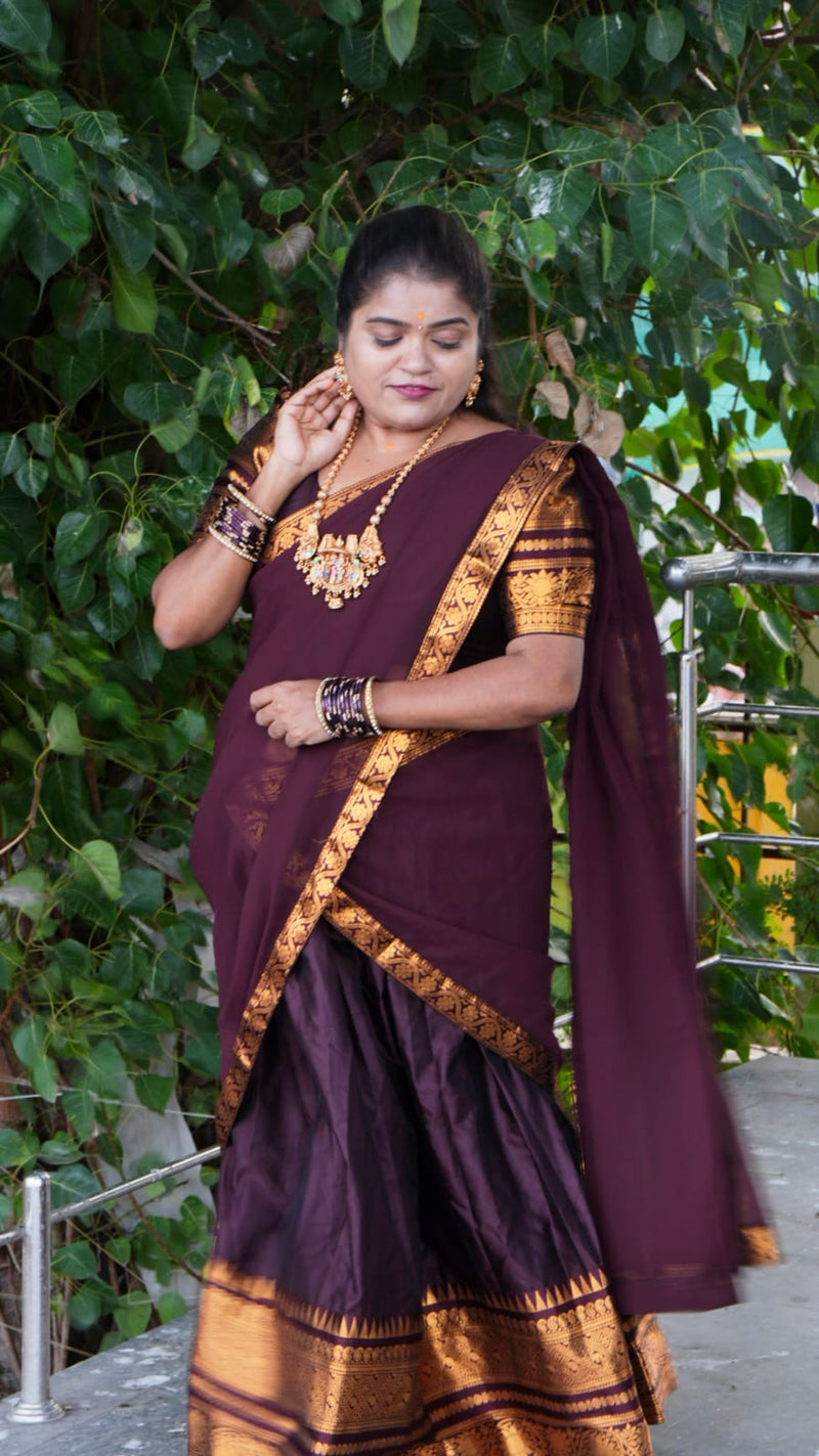Half Saree Semi Unstitched Silk Material