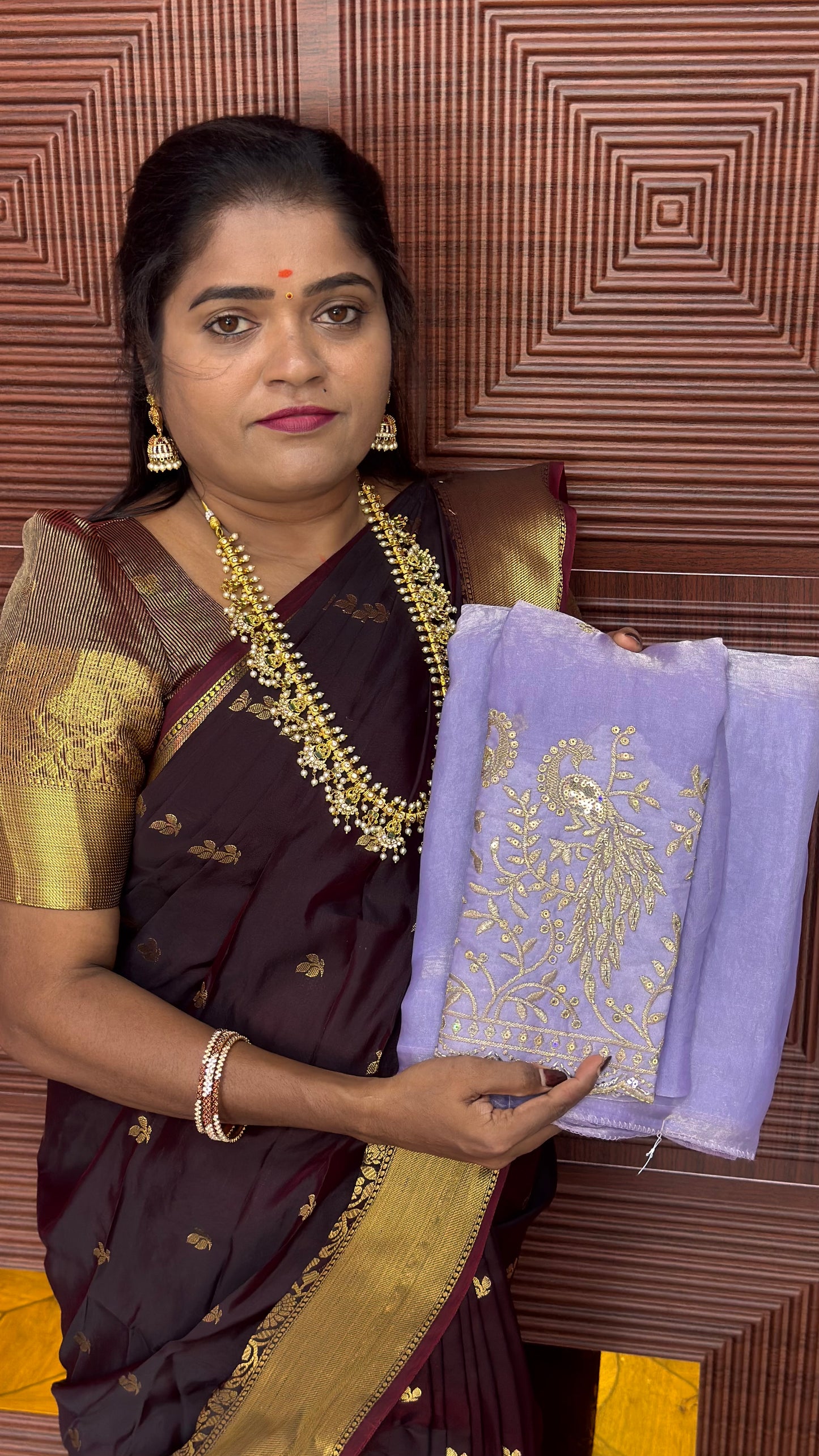 Space Silk Designer Sarees ( Purple)